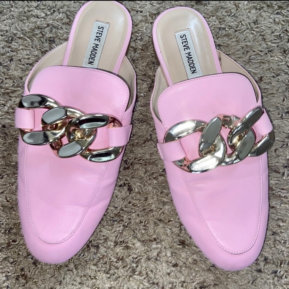 Steve Madden Finn Women's Slip On Chain Flat Mule Sandal
